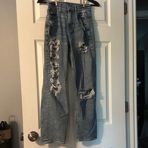 American Eagle Outfitters Blue Distressed Boyfriend Jeans